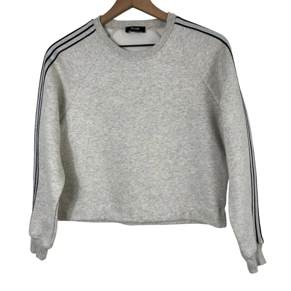 MAEVE BY ANTHROPOLOGIE GREY WITH STRIPE WOMEN SOFT SWEATER SIZE XXSMALL